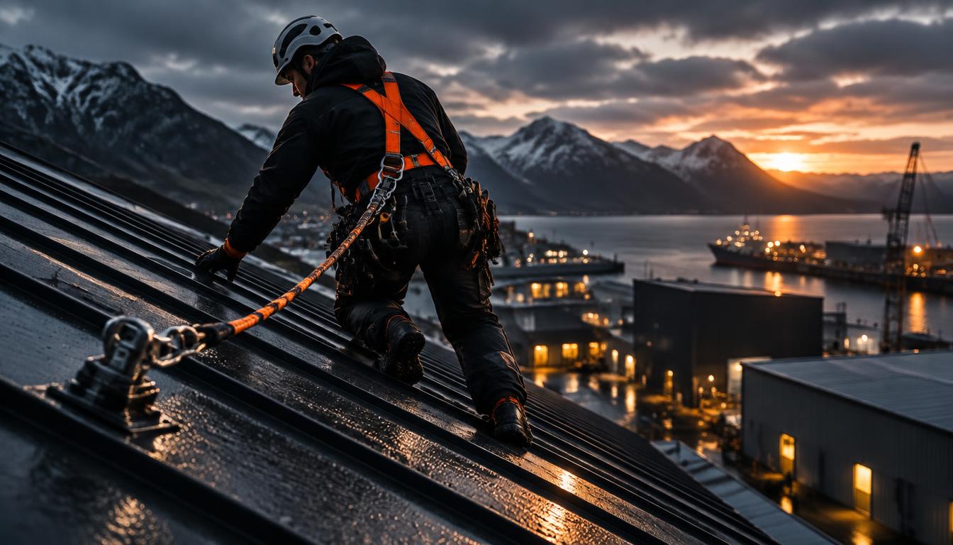 7 råd om fallsikring på tak og krav til festepunkter